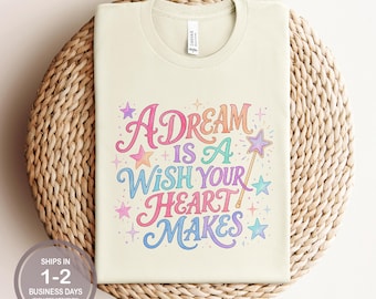 A Dream Is A Wish Your Heart Makes Shirt, Cinderella Glass Slipper Shirt, Walt Disney World Shirt, Cute Little Girls Disney Princess Shirt