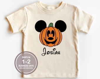 Mickey Mouse Pumpkin Name Shirt, Happy Halloween Kids Disney Shirt, Oogie Boogie Bash, Disney Halloween Shirt, Mickey's Halloween Party