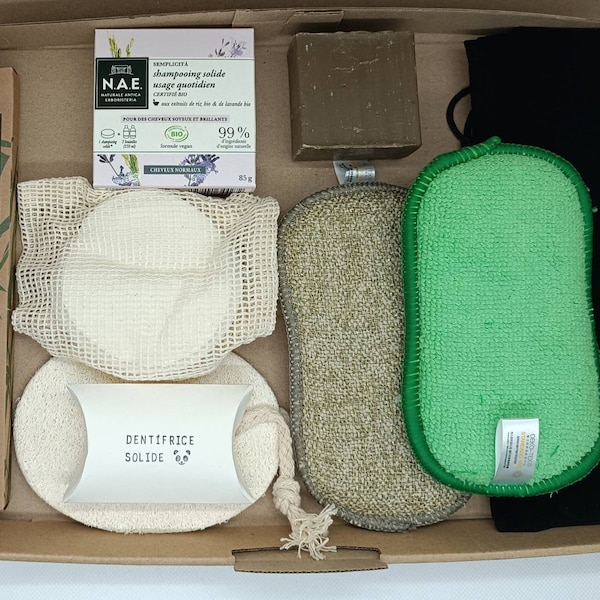 Kit complet de produit naturel zéro déchet salle de bains et cuisine