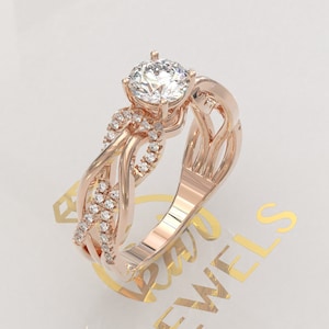 Celtic Moissanite Engagement Ring, Celtic Moissanite Wedding Ring, Celtic Anniversary Ring, Celtic Bridal Jewelry, Colorless Moissanite Ring
