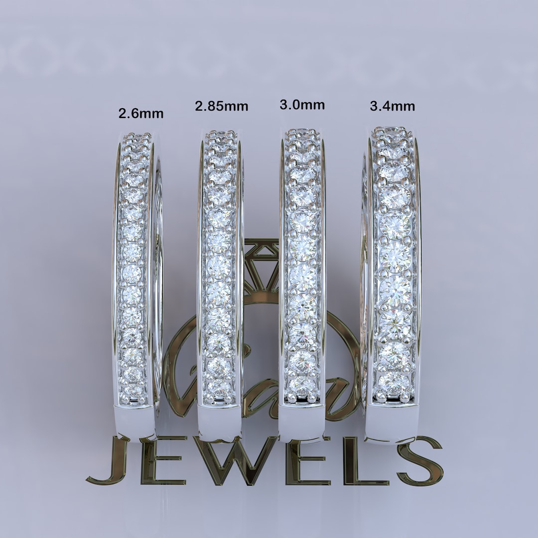 to Wide Moissanite Eternity Band, Bar Setting Eternity