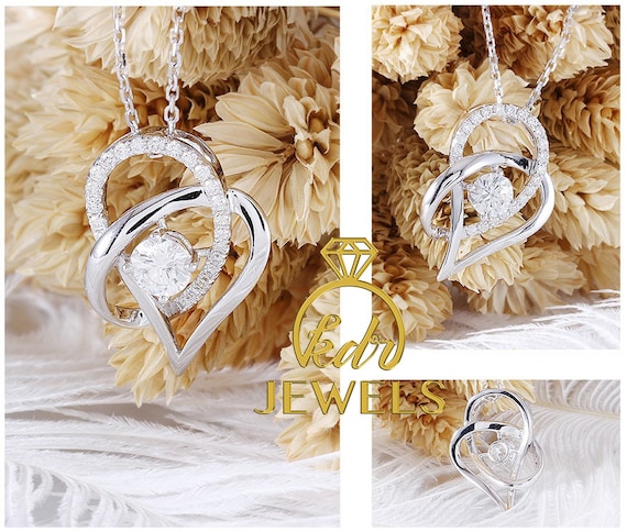 Forever One Moissanite Necklace Pendant D E F Colorless Heart