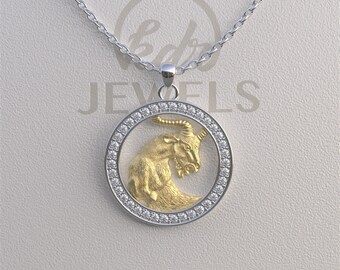 Steenbok ketting, steenbok hanger, steenbok gouden ketting, steenbok zilveren ketting, dierenriem ketting, dierenriem hanger, beste cadeau voor