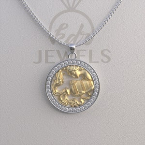 Aquarius Necklace, Aquarius Pendant, Aquarius Gold Necklace, Aquarius Silver Necklace, Zodiac Necklace, Zodiac Pendant, Gift for Christmas