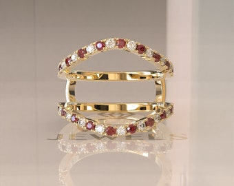 Customizable Ring Enhancer, Moissanite Ring Enhancer, Aggie Ring Enhancer, Ruby Ring Wrap, Ruby Ring Gaurd, Garnet Ring Wrap, Garnet Ring