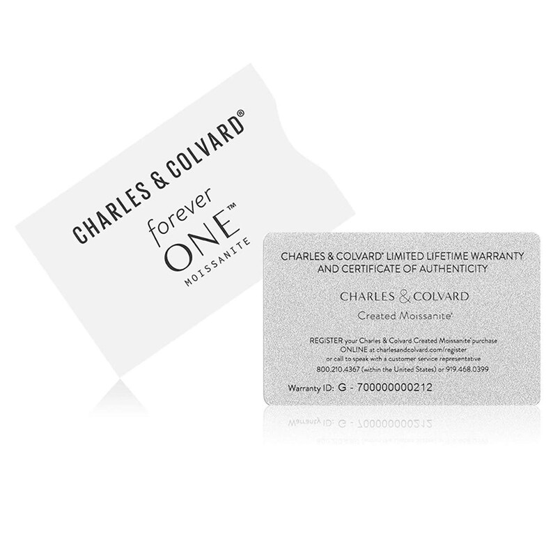 14K Solid Gold Wedding Ring Anniversary Ring Charles /& Colvard Forever One Moissanite Engagement Ring with 0.56ct Natural Diamonds on Side