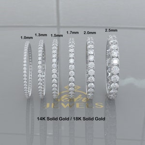 Natürliche Diamant FULL Eternity Band Ehering Stapelring für Frauen, 14K oder 18K Gold, 100% konfliktfrei Geniune Diamanten, Gold Eternity