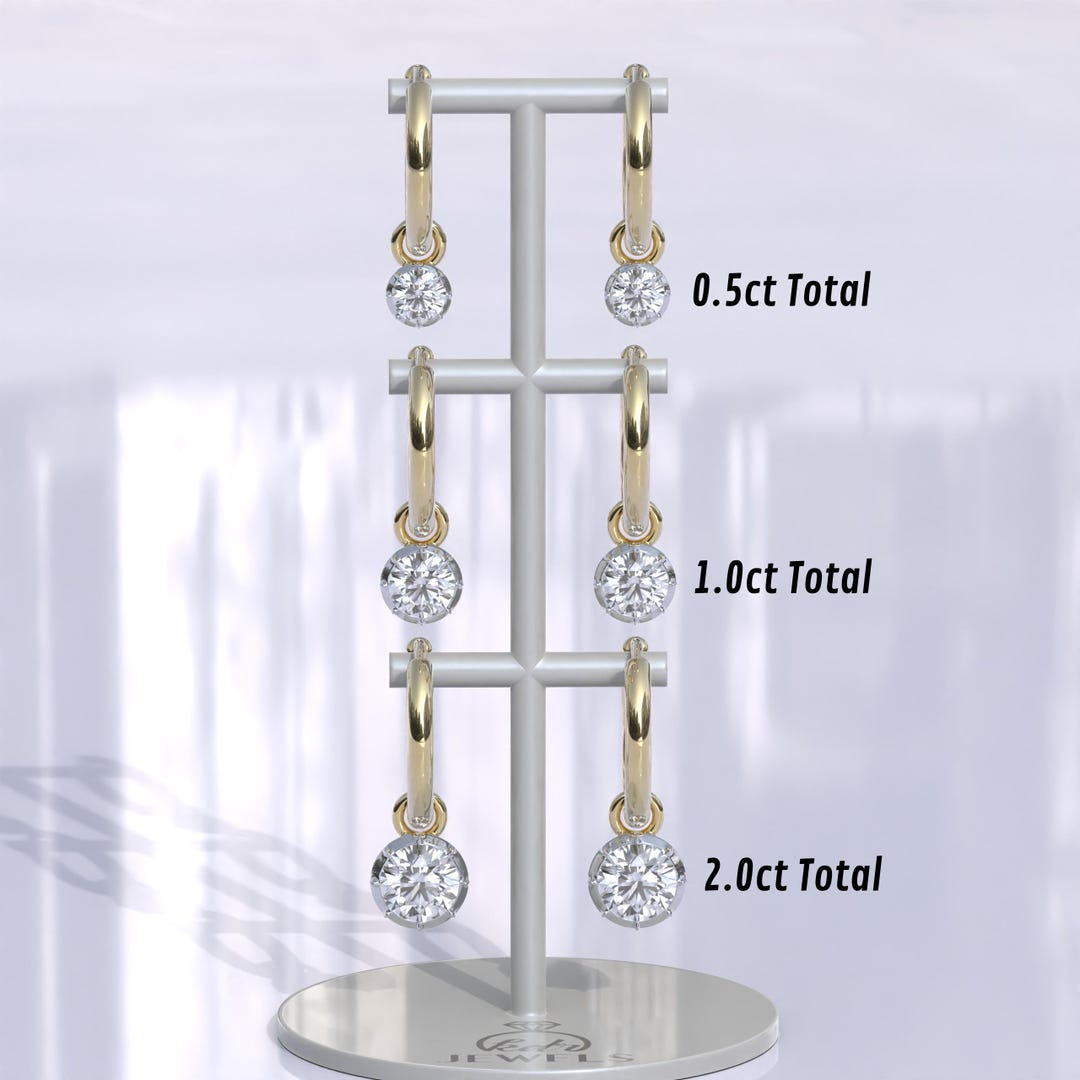 Cut Down Button Back Setting Moissanite Earrings Gypset