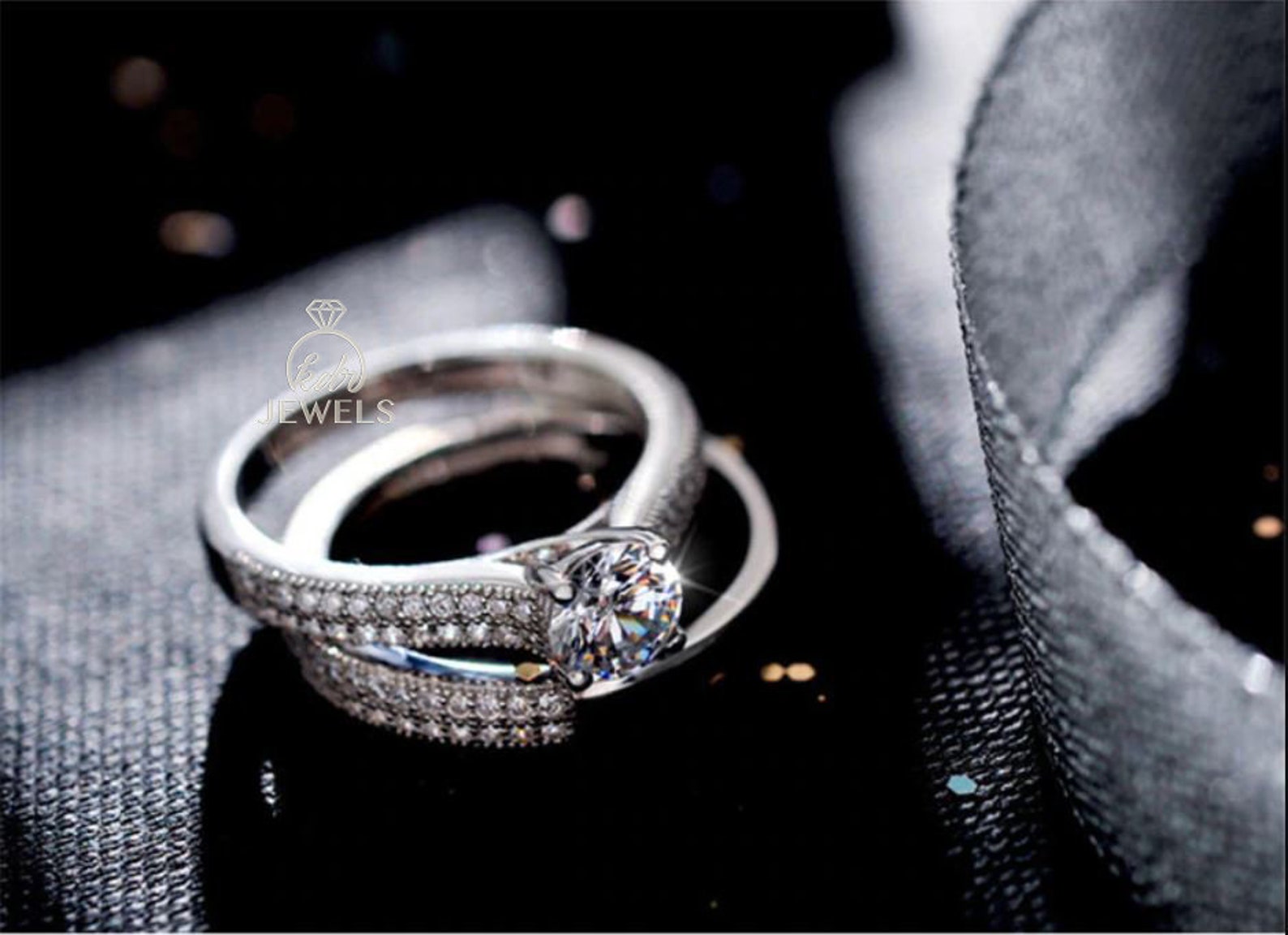 Forever One Wedding Ring Set 14K Gold Ring Moissanite Etsy