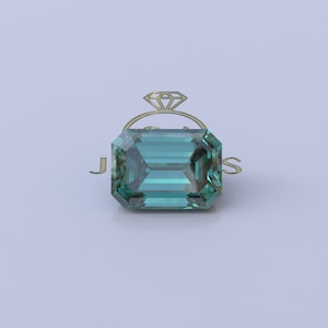 1.0ct to 11.0ct Handcrafted Cyan Blue Emerald Cut Moissanite, Loose Emerald Cut Cyan Blue Moissanite for Customized Jewelry, Emerald Blue