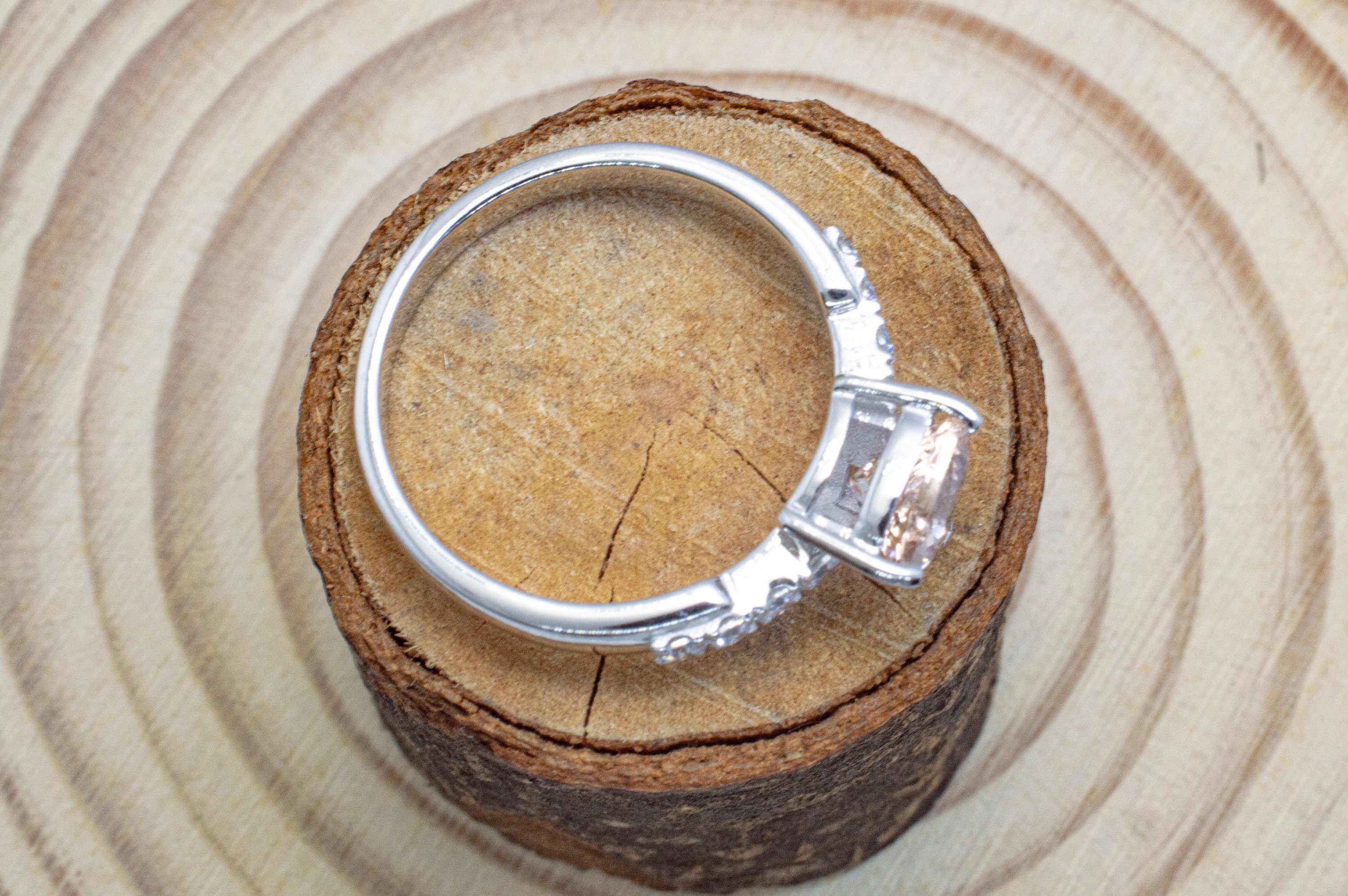 Trillion Cut Morganite Engagement Ring 14K Solid Gold Wedding - Etsy