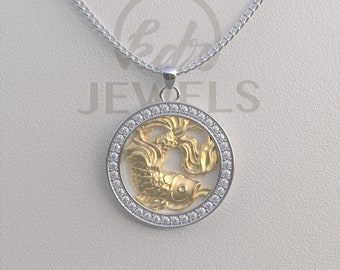 Collar Piscis, Colgante Piscis, Collar de Oro Piscis, Collar De Plata Piscis, Collar Zodíaco, Colgante Zodiaco, Mejor Regalo para Navidad