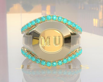 Customizable Ring Enhancer, College Ring Wrap Turquoise, Turquoise