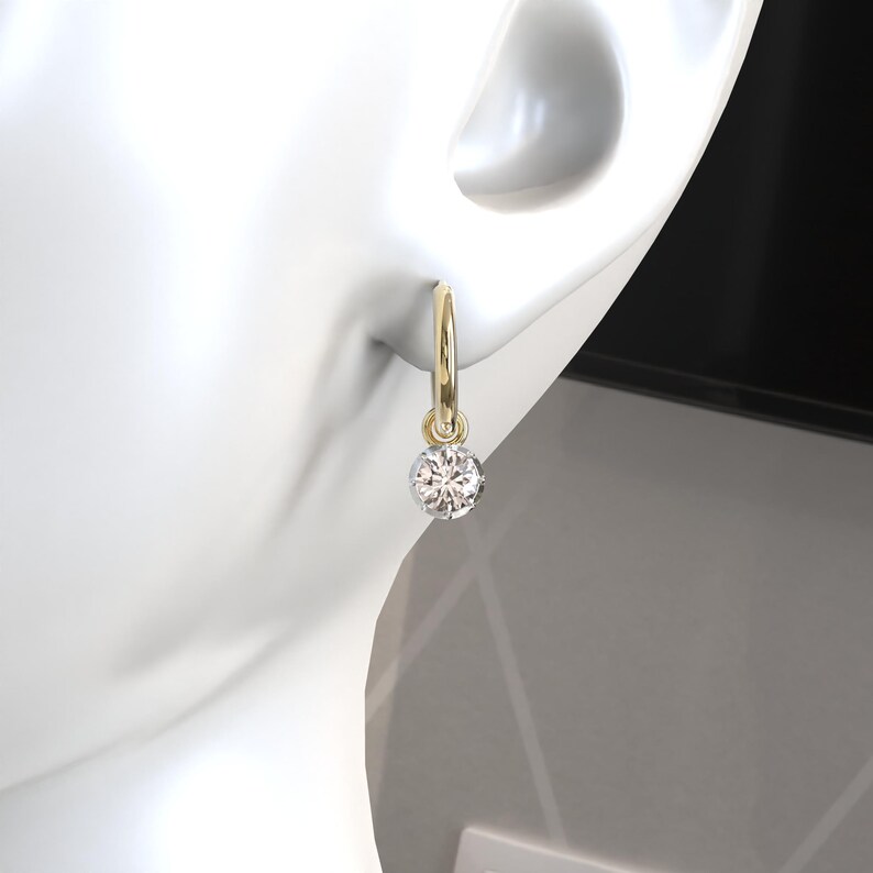 Cut Down Button Back Setting Moissanite Earrings Gypset