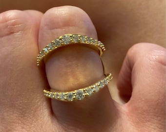 Cascading Stones Ring Enhancer, Tapered Moissanite Ring Enhancer, Aggie Ring Enhancer, Moissanite Matching Ring, Graduating Moissanite Ring