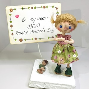 Crochet mini doll, handmade doll for sale, crochet doll, amigurumi doll, stuffed doll, Mother&#39;s Day, Personalized gift