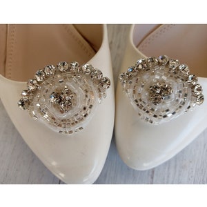 Silver Shoe Clips Crystal Shoe Clips, Bridal shoe clips, Crystal jewelry for shoes, Wedding shoes, Silver shoes