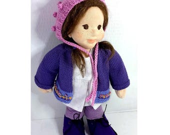 Boneca Waldorf &quot;Ruth&quot; de 13,5 polegadas, boneca inspirada em Waldorf, primeira menina, boneca de arte, dia das mães, presentes