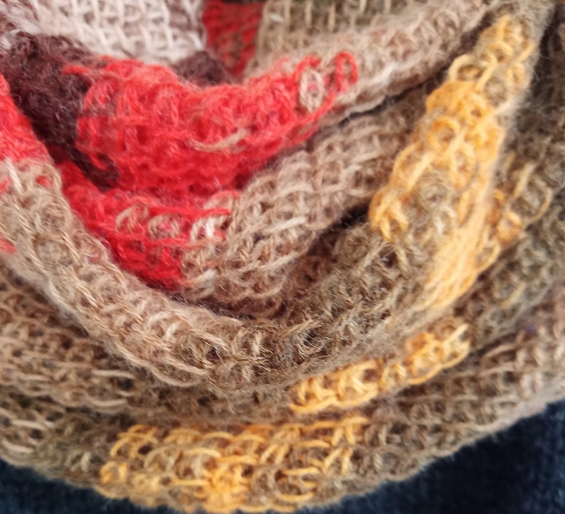 Scarves Hand Knit Infinity Scarf Tunisian Weave, Mother's Day, Gifts - Etsy