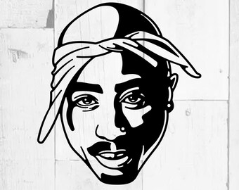 2PAC SVG Cutting Files #11, Rapper Digital Clip Art, Tupac Shakur svg, Hiph...