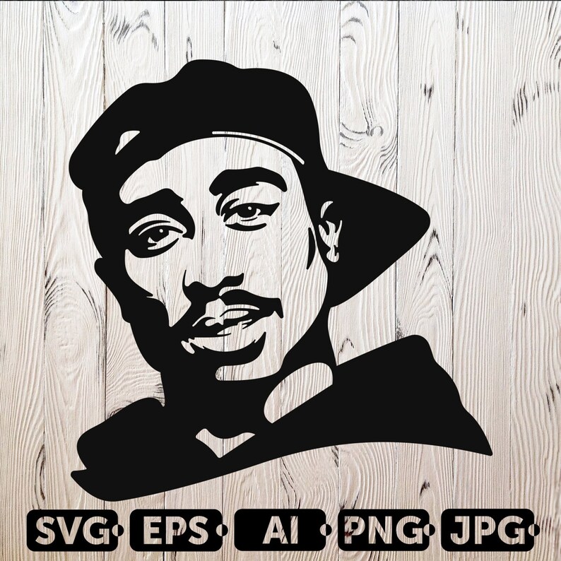Download 2PAC SVG Cutting Files 5 Rapper Digital Clip Art Tupac | Etsy