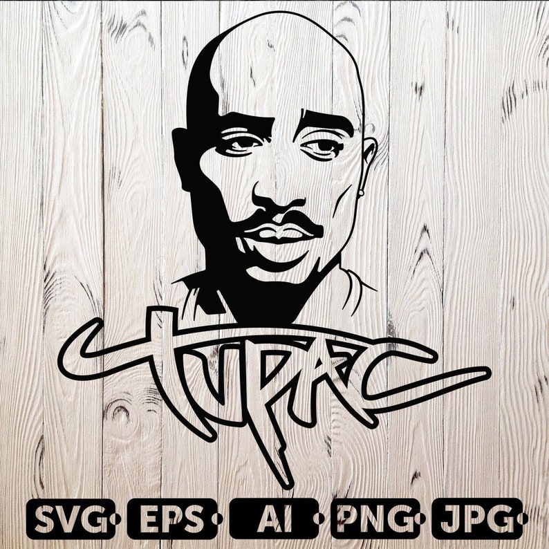2PAC SVG Cutting Files 2 Tupac Shakur Digital Clip Art image 0.