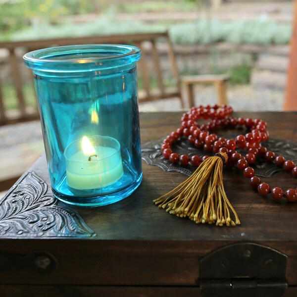 Recycle Glass Candle Etsy