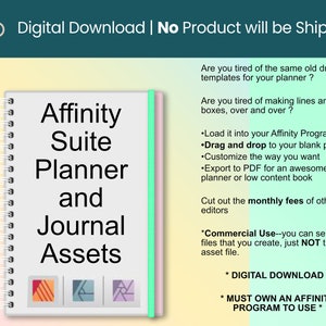 Planner Journal Asset Pack for the Affinity Suite | Commercial Use