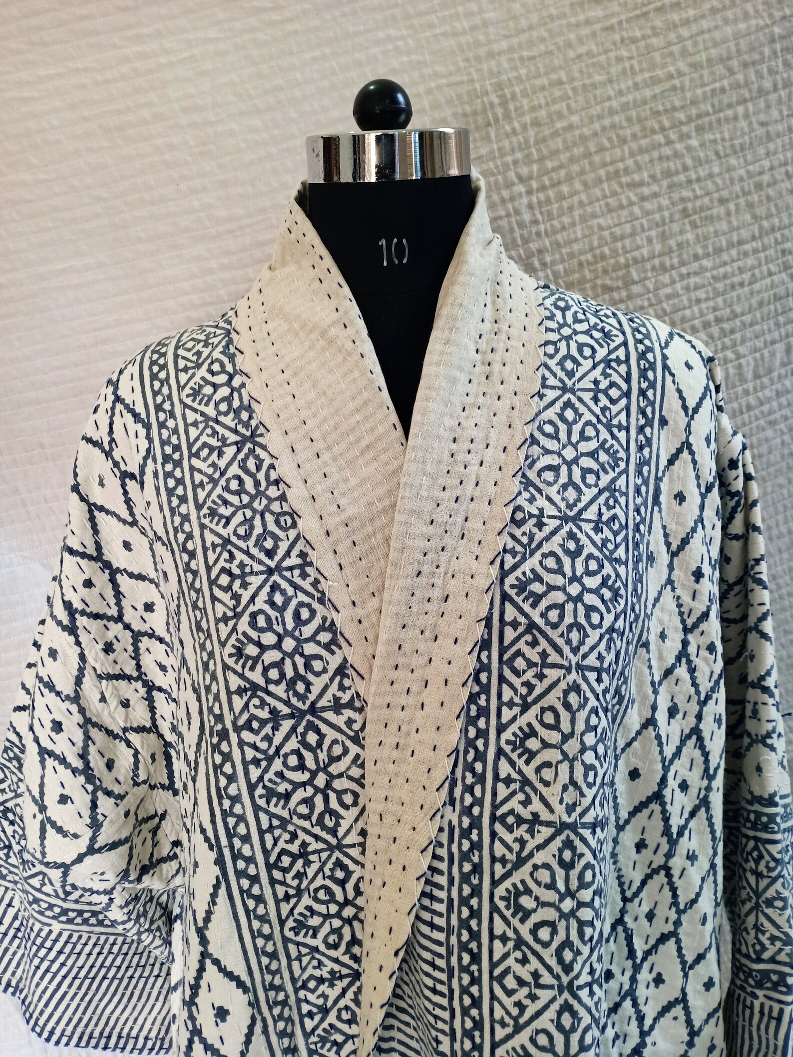 Repurposed Kantha Quilt Kimono Jacket Summer Jacket Hand Block Etsy