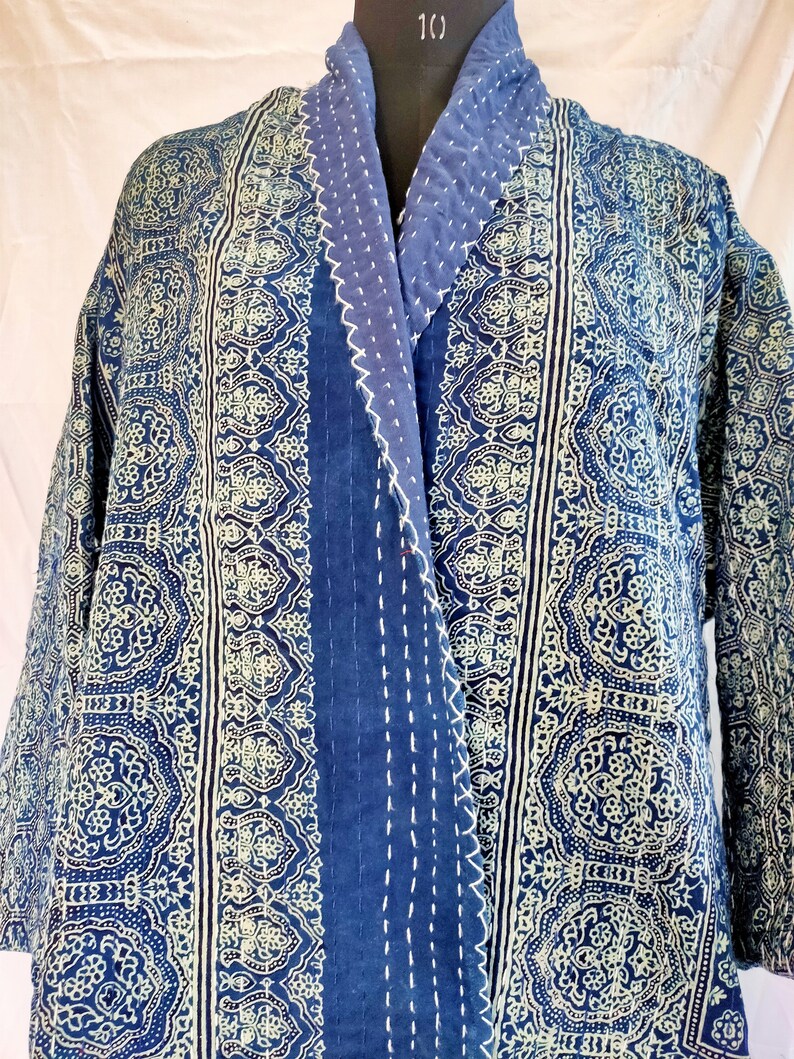 Repurposed kantha quilt kimono jacket Summer jacket Haori Etsy Kantha kimono