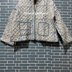 Kantha Cotton Quilted Reversible Kimono Jacket Unisex Robe Indian Handmade Elegant Indigo Blue Indigo Coat stylish bathrobe