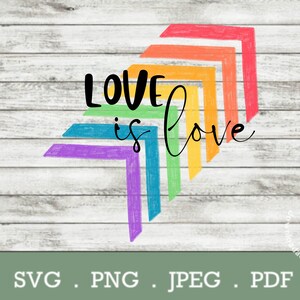 pride svg | love is love lgbtq+  svg print cut design file | apparel, tumbler and sign design download |
