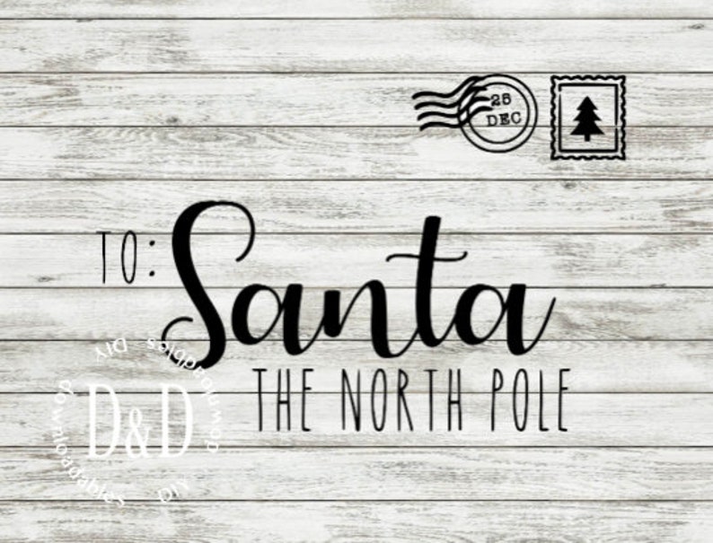Personalized santa envelope SVG sign stencil design ...