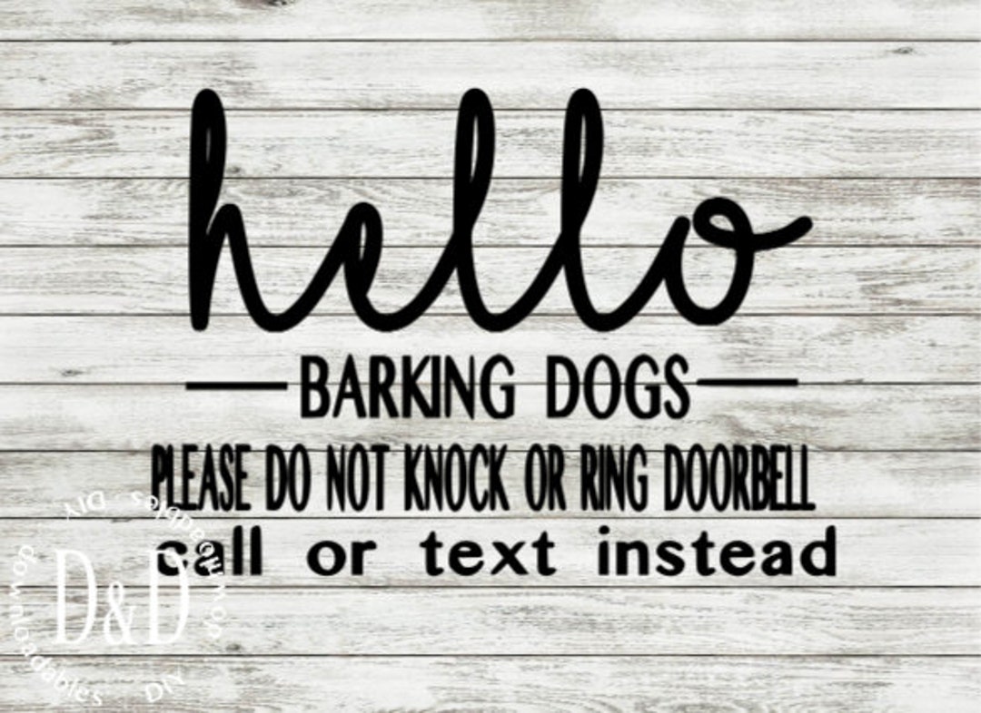 Barking Dogs Door Sticker Decal Downloadable Svg File Dogs Etsy