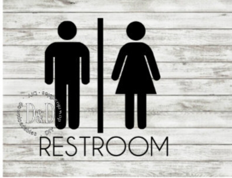 Restroom Svg, Restroom Washroom Sign Cut File, Man Woman Silhouette ...