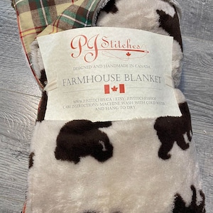 Farmhouse Blanket | Woodland Theme | Bear Blanket | Throw Blanket | Home Decor | Cabin Decor