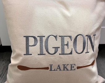 Lake Pillow | Embroidered Pillow