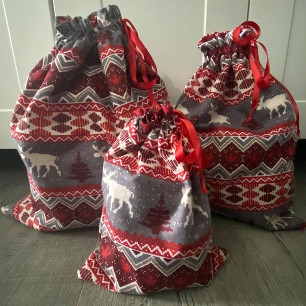 Holiday Gift Bags | Christmas Gift Bag | Reusable Gift Bag | Santa Sacks | Christmas Gifts | Christmas Decor | Home Decor