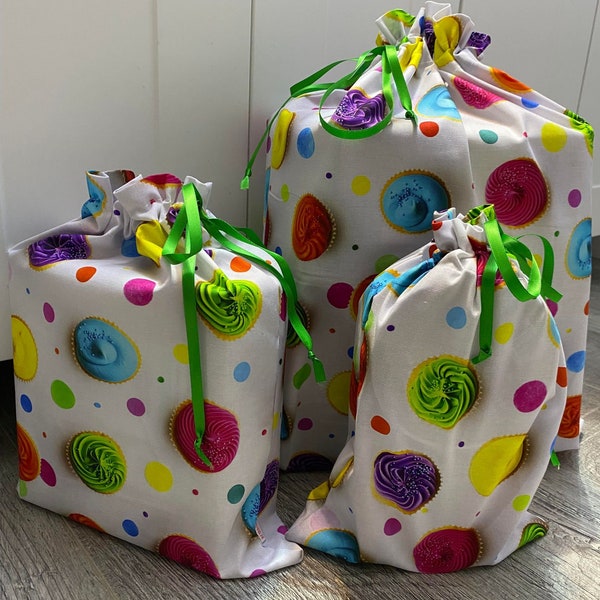 Reusable Gift Bags | Birthday Bags | Fabric Gift Bags | Birthday Gift