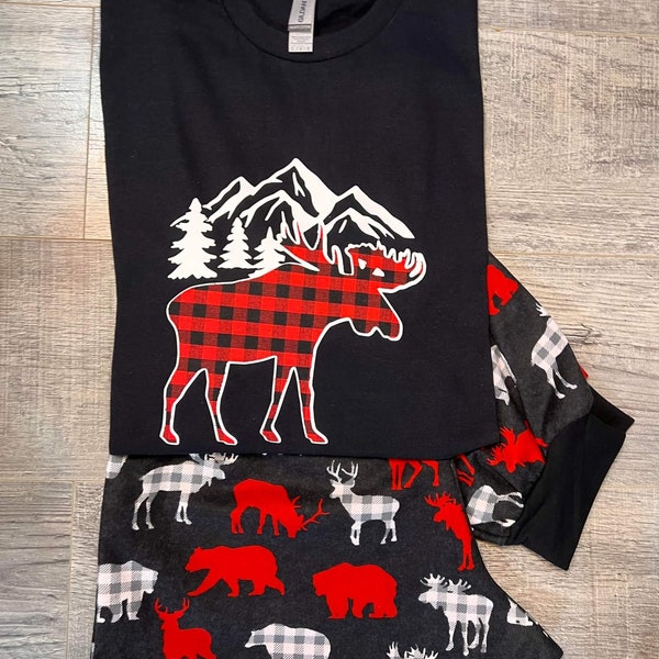 Moose Christmas Pyjamas | Matching Family Pyjamas | Christmas Pajamas