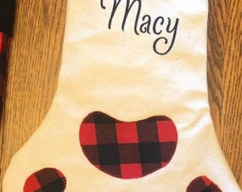 Pet Stocking | Paw Stocking | Canvas Pet Stocking | Christmas Decor | Christmas | Gift | Stockings | Gifts for Pet | Personalized Stocking