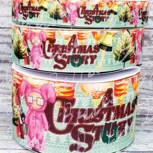 A Christmas Story Deranged Easter Bunny High quality US Designer grosgrain ribbon size 7/8, 1.5" & 2.25" ribbon for bow making/ crafting