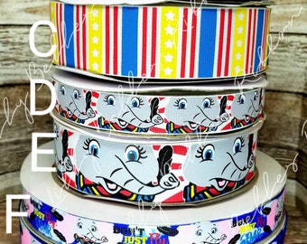 Unleash Your Imagination with Our Dumbo-Inspired Designer Grosgrain Ribbon: Soar with the Circus