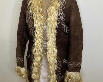 Vintage 70&#39;s embroidered Afghan coat, Penny Lane coat. UK 8