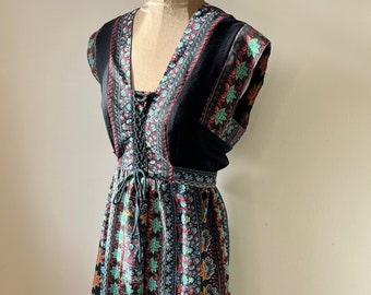 Vestido de pradera hecho a mano vintage de la década de 1970, vestido estilo Gunne Sax, vestido maxi de pradera. Reino Unido 12