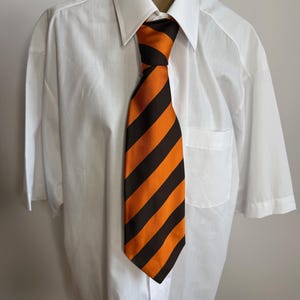 1970&#39;s wide men&#39;s Tie, striped orange tie, Father&#39;s Day gift