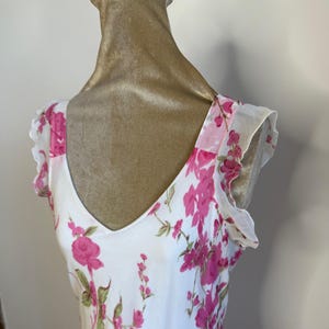 Y2K Tall Girl long pink floral summer dress, floral maxi dress. UK 12