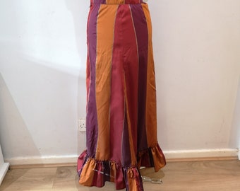 Vintage handmade long striped skirt, maxi skirt. UK Size 10
