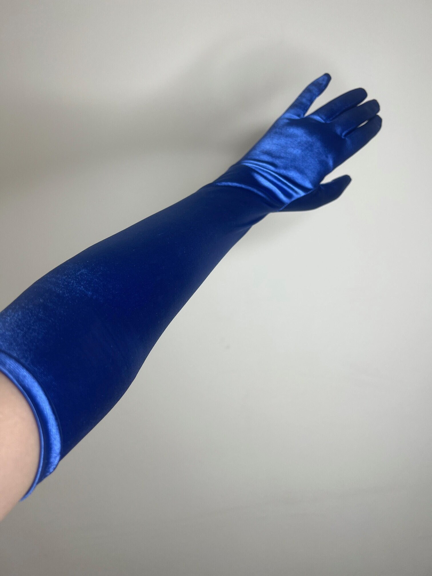 Blue evening gloves online