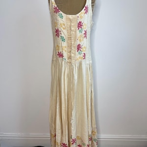 Vintage 90&#39;s Coline hippie dress, boho embroidered grunge dress. UK 12